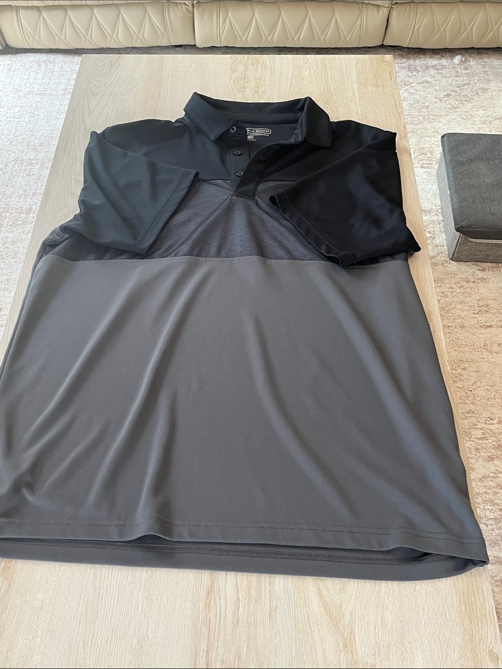 Pebble Beach Men's Two-Tone Black & Charcoal Polo